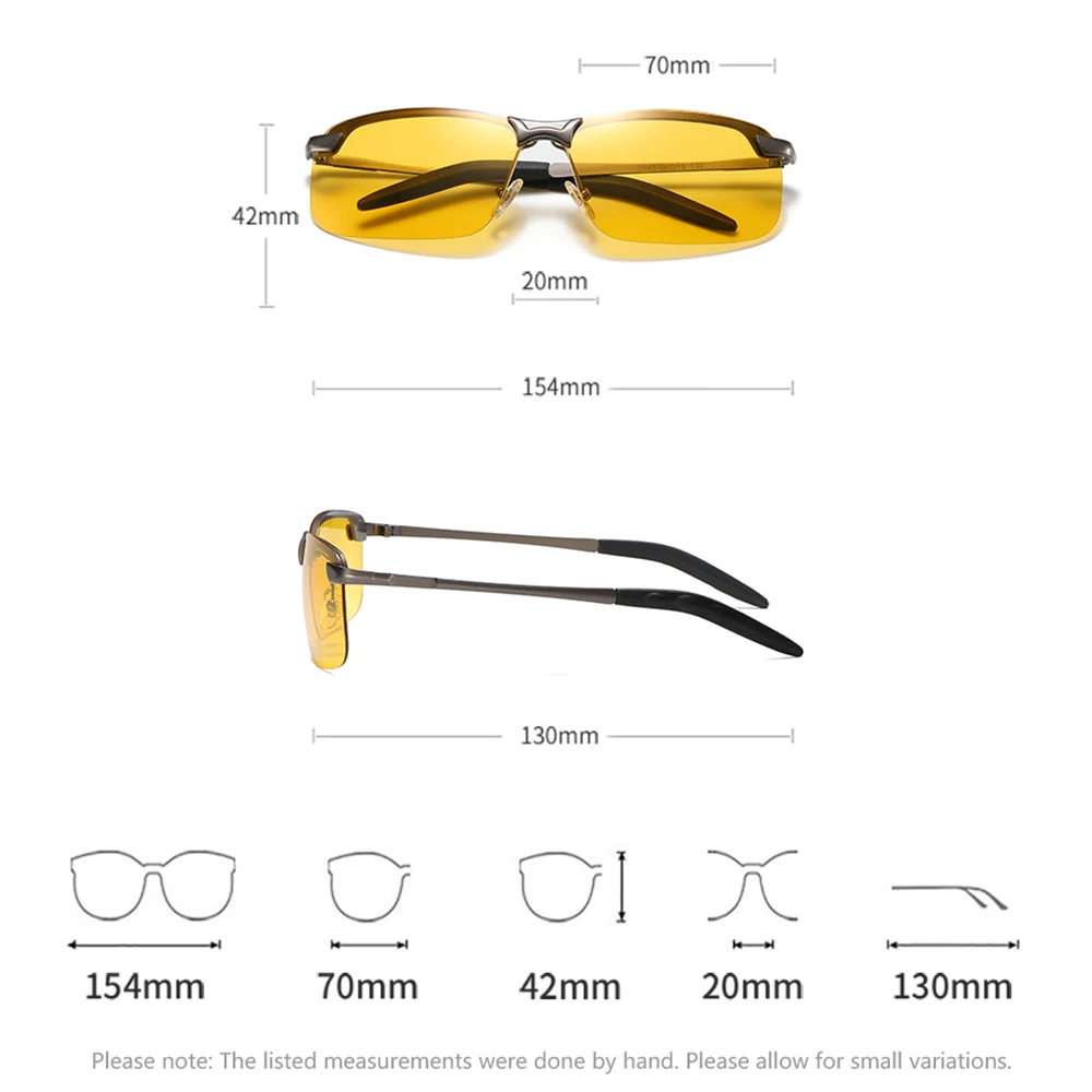 Saulesbrilles VEITHDIA Vīriešu Diena, Nakts Redzamības Brilles Anti-glare Brilles par Braukšanas Photochromic Dzeltenā Objektīva Polarizētās Saulesbrilles