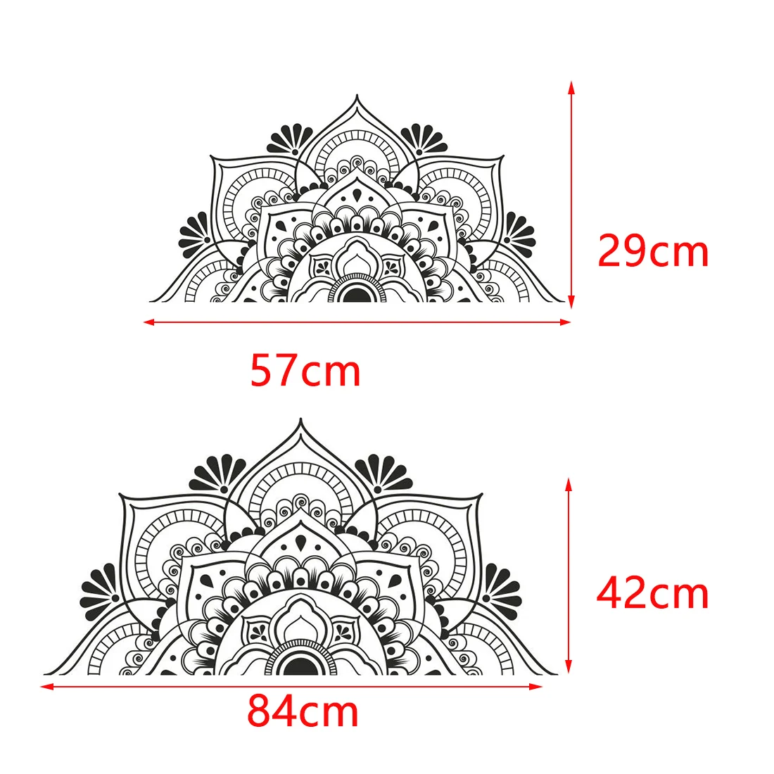 Sienas Decal Mandala Pusi Mandala Vinila Sienas Uzlīmes, Joga Dāvanu Idejas Guļamistaba Headboard Mākslas Modelis Apdare