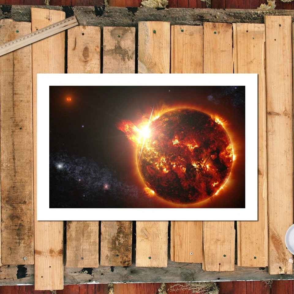 Sienas Mākslas Audekla Plakāta (1 Gab Kosmosā Gleznas Dzīvojamā Istaba Izdrukas Visums, Planētas, Saule Abstraktus Attēlus Karkasa Mājas Dekoru