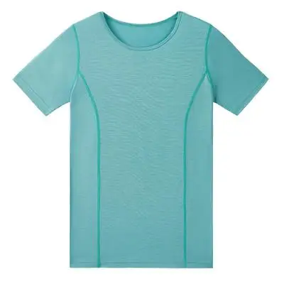 Sieviešu superfine merino vilnas T krekls ar īsām piedurknēm apkalpes Blakus Ādu bāzes slānis, topi, sporta apģērbs Ātri sauss