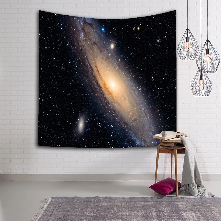 Skaistas Zvaigžņotas Debesis Naktī gobelēns sienas karājas beach Kārta Galaxy Gobelēnveida auduma Dekori Segu Jogas gobelēns 130x150cm