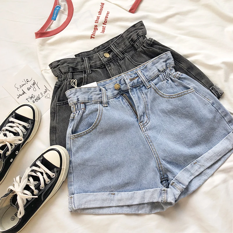 Smlinan Modes Augsta Vidukļa Vintage Džinsa Bikses, Sievietēm, Plus Lieluma Gadījuma Harajuku Kērlinga Džinsu Mini Īsās Sieviešu Vasaras Hotpants