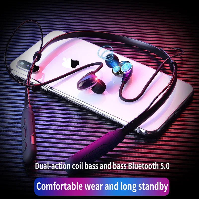 Sporta Neckband Bluetooth Austiņas Z5 Dual Dinamisku Apli Līdzsvarotu Armatūra Auss Bluetooth Austiņas Sporta Stereo Austiņas