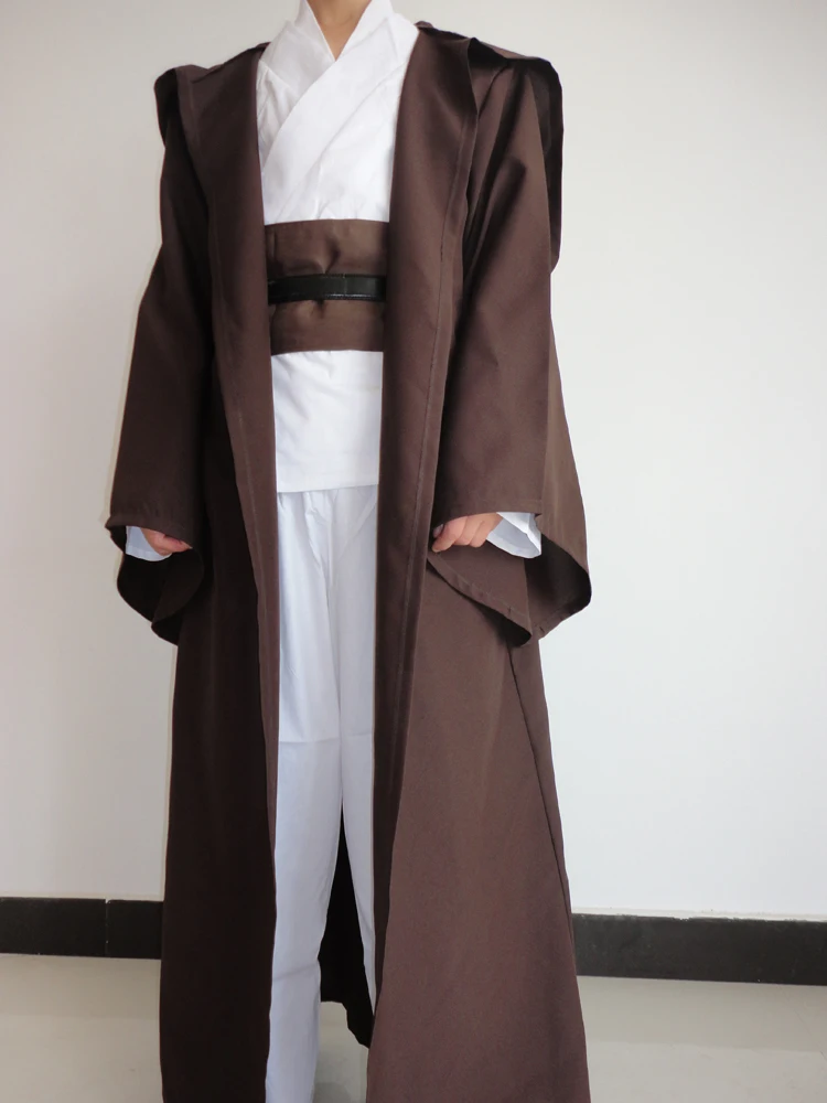 Star Wars Drēbes Pieaugušo Kapuci Apmetni Jedi Kinight Cosplay Melns/Brūns Apmetnis Cape Anakin Skywalker Obi-Wan 6 izmēra
