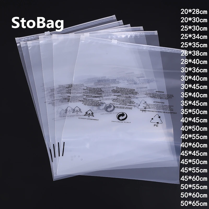 StoBag 50gab caurspīdīgas Plastmasas Rāvējslēdzējs Soma Ar Brīdinājuma Vārdi Skaidri Reclosable Uzglabāšanas Pack Soma Dāvanu Auduma Kurpes, Rotaslietas