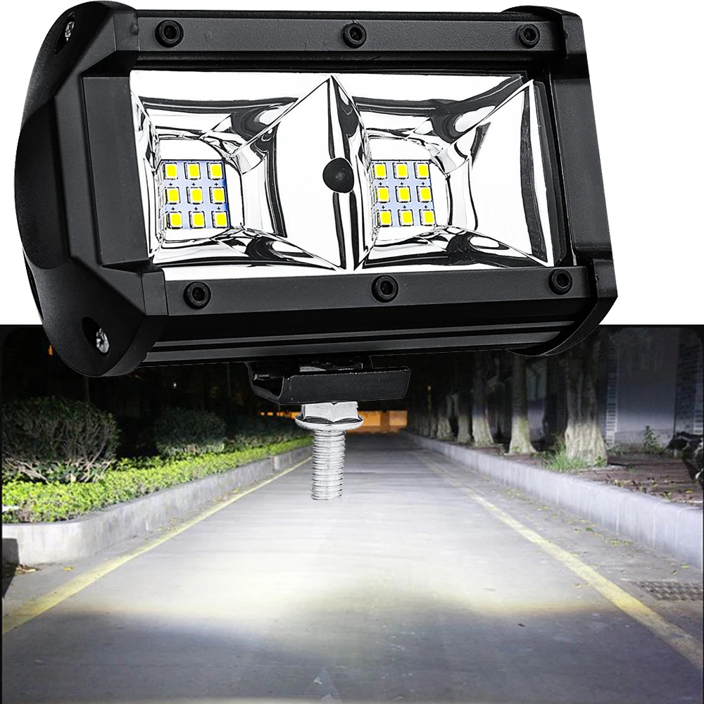 Super Spilgti Auto LED Darba Gaisma Priekšējie Miglas lukturi 5 Collu 18 Gaismas 48W apvidus auto 4*4wd Motociklu Autonoma LED Gaismas