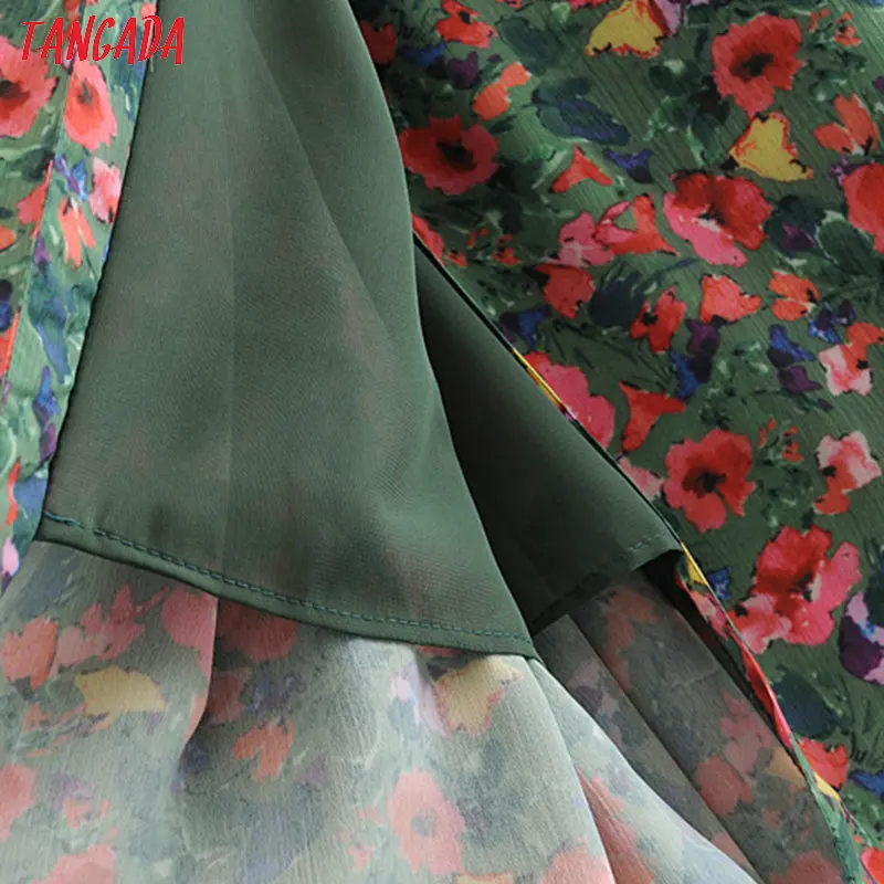 Tangada sieviešu franču stilā ar ziedu rakstu midi svārki faldas mujer vintage rāvējslēdzēju biroja dāmas elegants šiks vidum teļš svārki 1T10