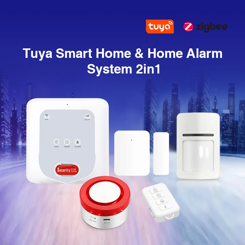 Tuya App GSM+WiFi Zigbee Smart Home Bezvadu pretaizdzīšanas Signalizācijas Sistēma Mobile Remote Balss Vadība Atbalsta Alexa Goolge Assitant