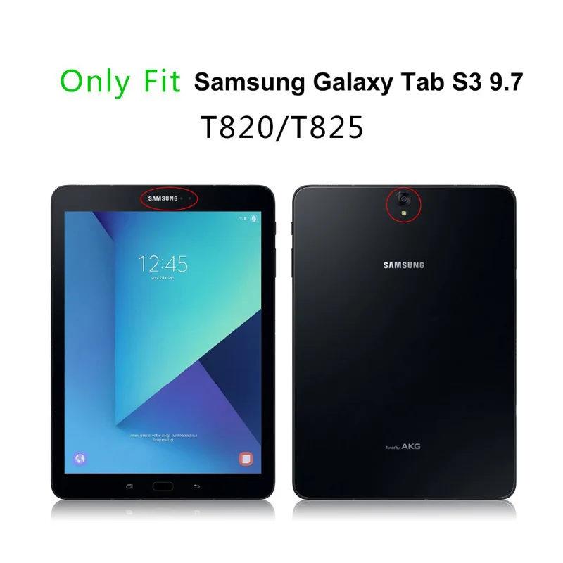 Ultra Slim smart ādas Case for Samsung Galaxy Tab S3 9.7 collu SM-T820/T825 Stāvēt vāks Samsung Tab S3 9.7 gadījumā+Filma+Pildspalva