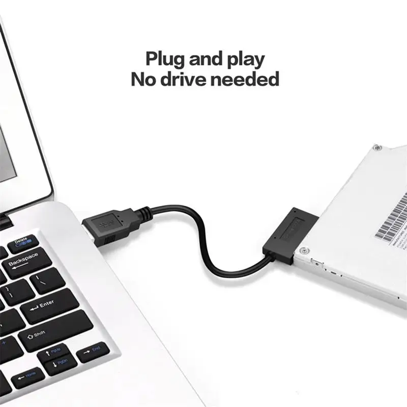 USB 2.0 SATA Kabeli 7+6 13Pin Slimline Tablet Klēpjdatoru Notebook Optisko Disku Adapteri Pārveidotājs Kabelis DVD ROM DATORA TXTB1