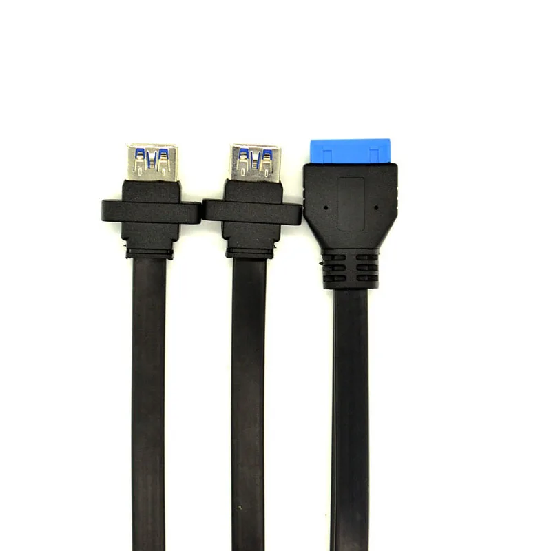 USB 3.0 Kabeli USB CENTRMEZGLU, 2x USB 3.0 Sieviešu un Vīriešu 19Pin Galvenes USB3.0 pagarinātāja Vads ar Skrūvi Panel Mount datori Datoru