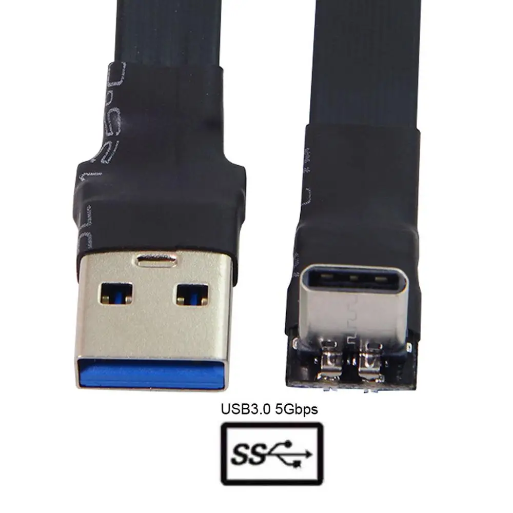 Uz augšu Leņķveida Dzīvoklis USB-C Kabeļa Tips-C Vīriešu USB3.0 Datu Kabelis, 20cm Slim Flat Mīksto Tablet & Tālruņu un Klēpjdatoru