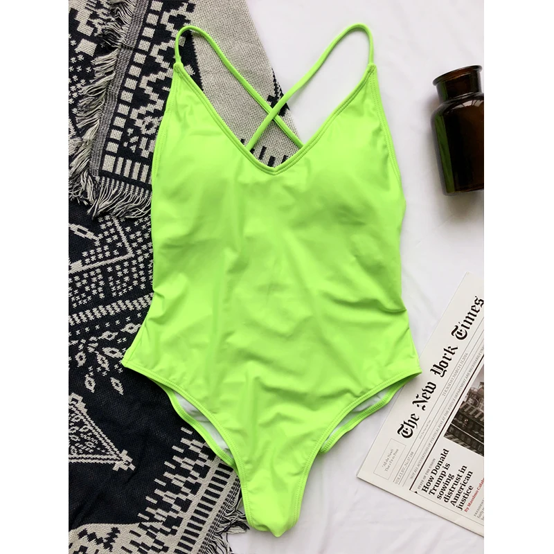 V-veida kakla monokini String peldkostīmi sieviešu Vintage viens gabals peldkostīms Backless peldkostīms sievietēm peldētāju pludmalē valkāt bodysuit 2020