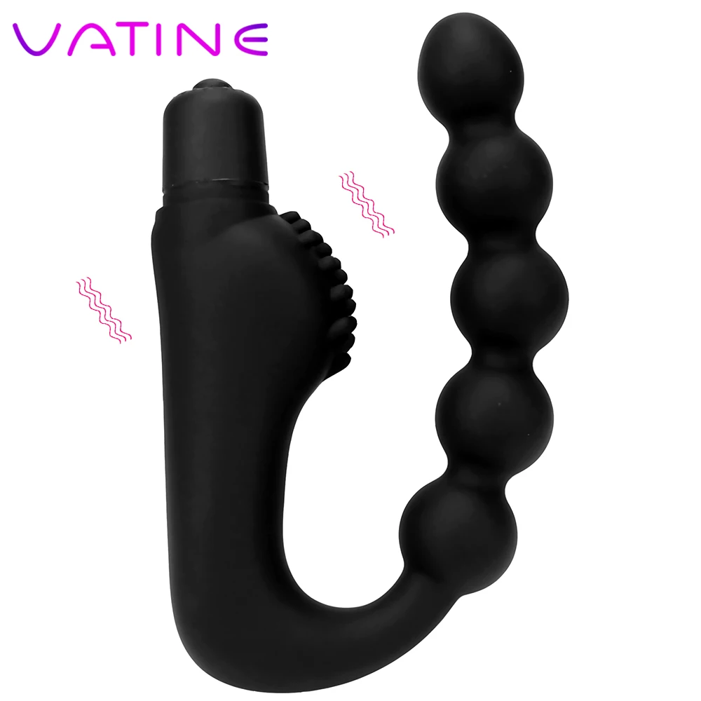 VATINE Anālais Vibrators ar Pērlītēm Klitora Stimulators Butt Plug G-spot Prostatas Massager Anālais Vibrators Seksa Rotaļlietas Vīriešiem Sievietēm