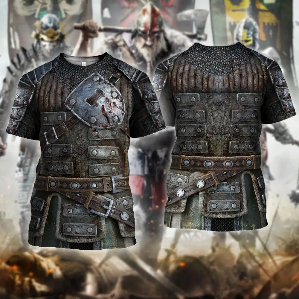Viduslaiku Armors spēle 3D Iespiests t krekls Harajuku vasaras Īsām piedurknēm krekls Bruņinieku Gadījuma Unisex T-krekls Topi piliens kuģniecība