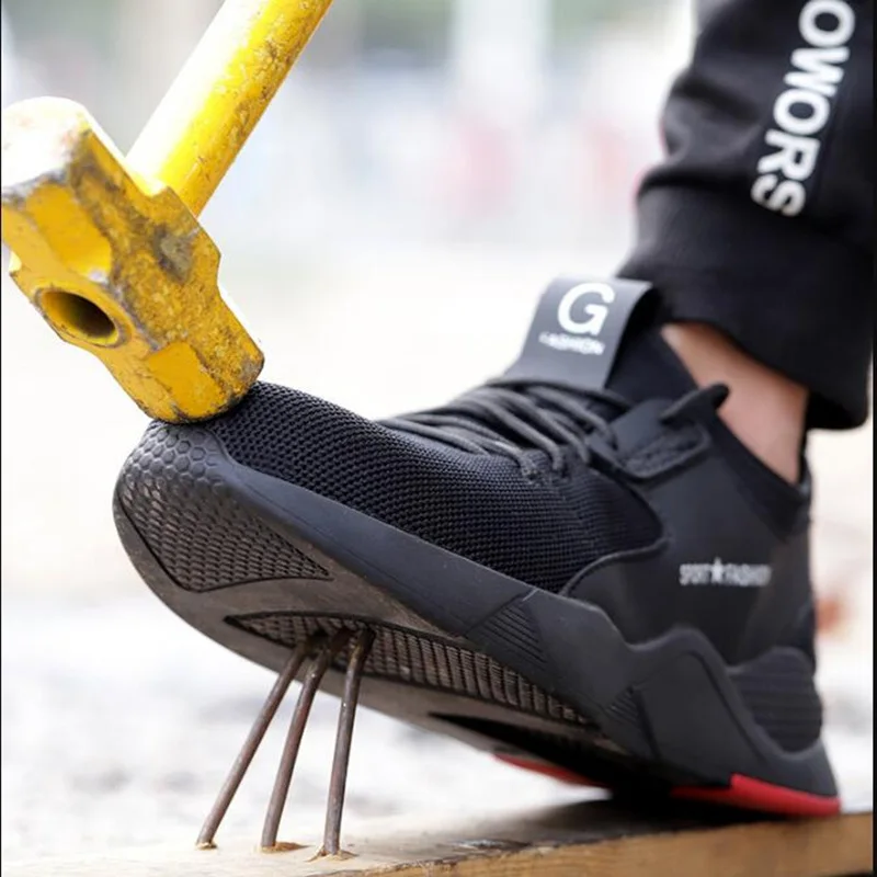 Viegls, Elpojošs Vīriešiem, Drošības Apavi Tērauda Purngalu Darba Kurpes Vīriešiem Anti-smashing Būvniecības Sneaker Ar Atstarojošiem