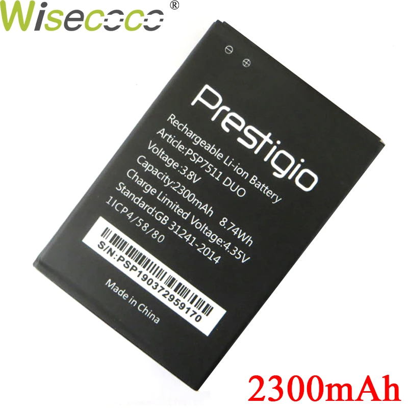 Wisecoco 3000mAh Ātra piegāde Akumulatoru Prestigio Muze B7 PSP7511 DUO PSP 7511DUO Tālrunis JAUNU Bateriju Nomainīt+Izsekošanas Numuru
