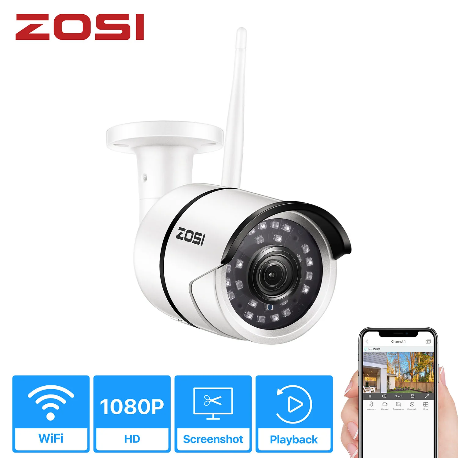 ZOSI 1080P Bezvadu Novērošanas Kameras Onvif 2MP Mobilo Āra Iekštelpu WiFi IP Kameras IS Nakts Redzamības Ūdensizturīgs Kustības Signalizācija