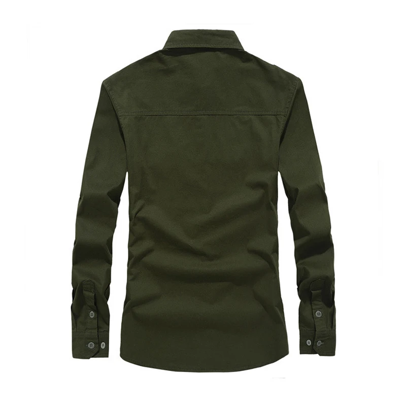 Zīmola Militāro Krekli Vīriešu Kokvilnas, Augstās Kvalitātes Armijas Zaļā krāsā ar garām Piedurknēm Cietā Žetons Chemise Homme Fitnesa Tactical krekls M-6XL